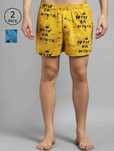 Kotty Men Pack of 2 Blue & Red Printed Boxers