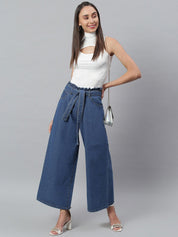 Kotty Women Blue Flared High-Rise Clean Look Stretchable Jeans