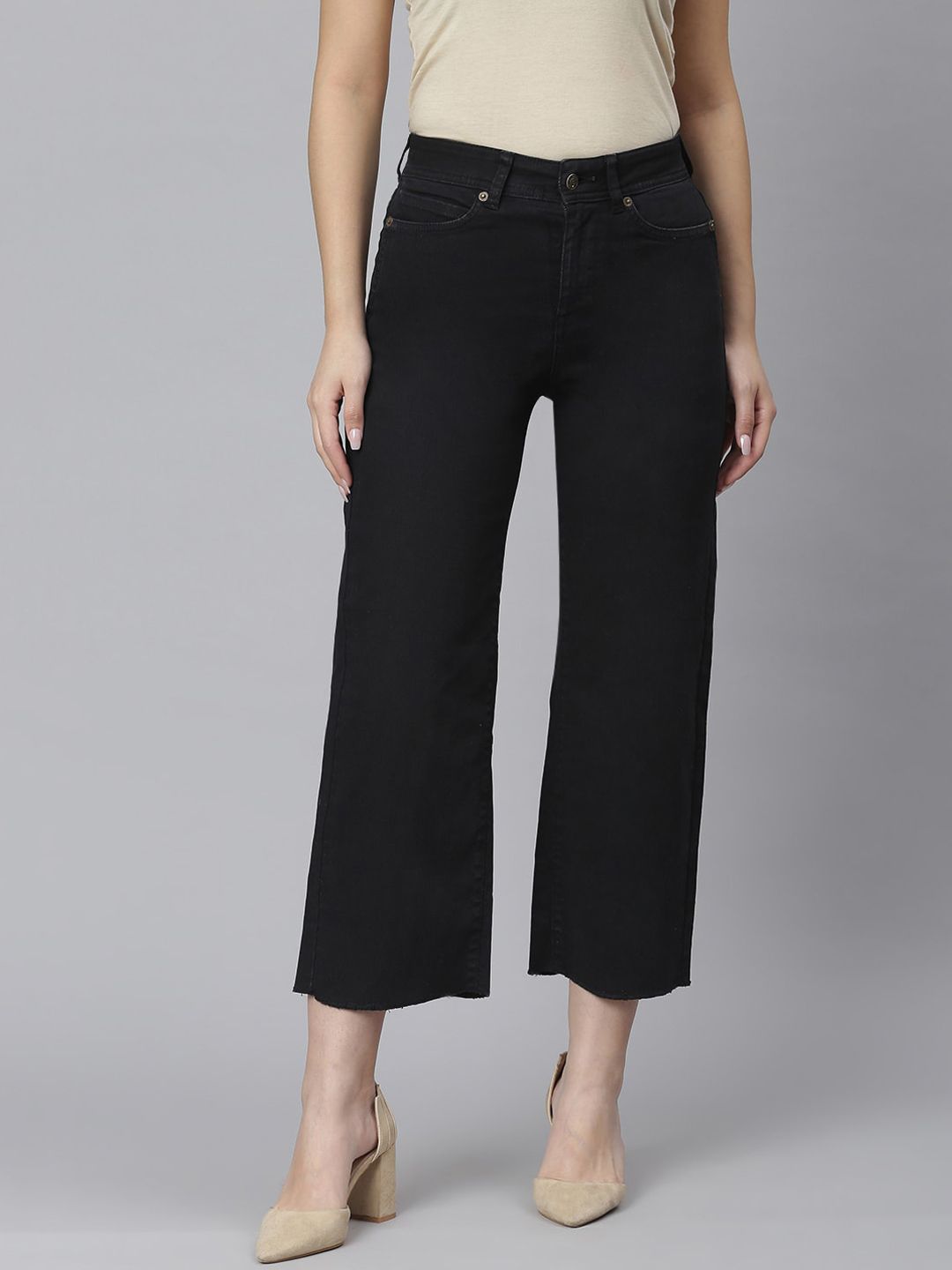 Kotty Women Black Flared Jeans