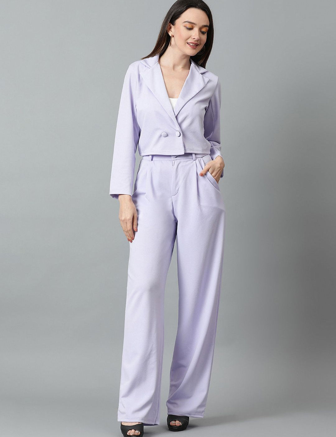 KOTTY BIZwear Basics Shirt Collar Coat With Trousers Co-Ords