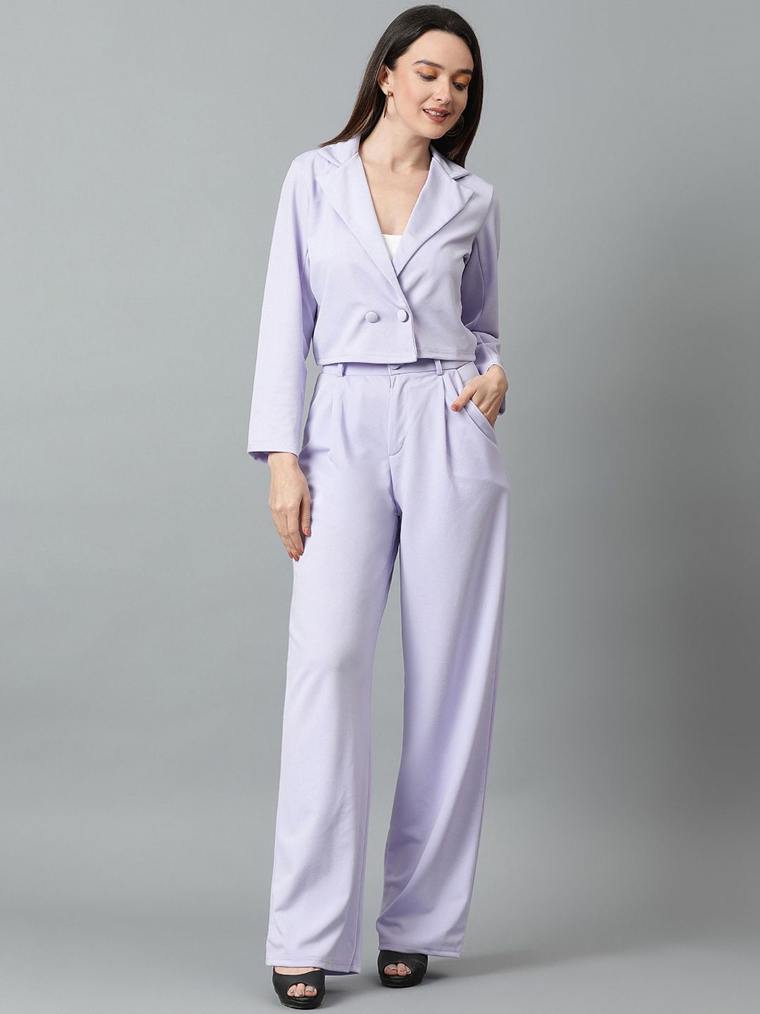 KOTTY BIZwear Basics Shirt Collar Coat With Trousers Co-Ords