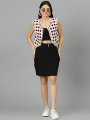 Kotty Women Self Design V-Neck Cotton Top