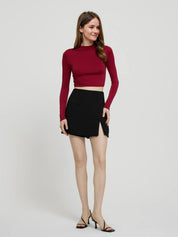 Kotty High Neck Fitted Crop Top