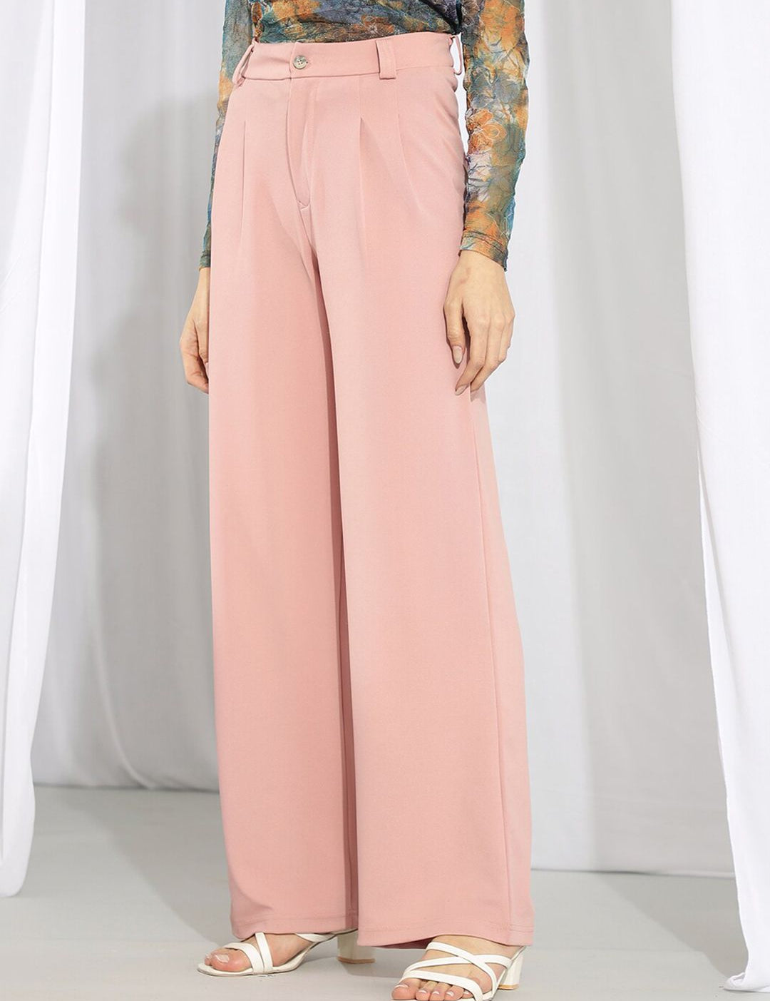KOTTY BIZwear Women Relaxed High-Rise Straight Fit Trousers