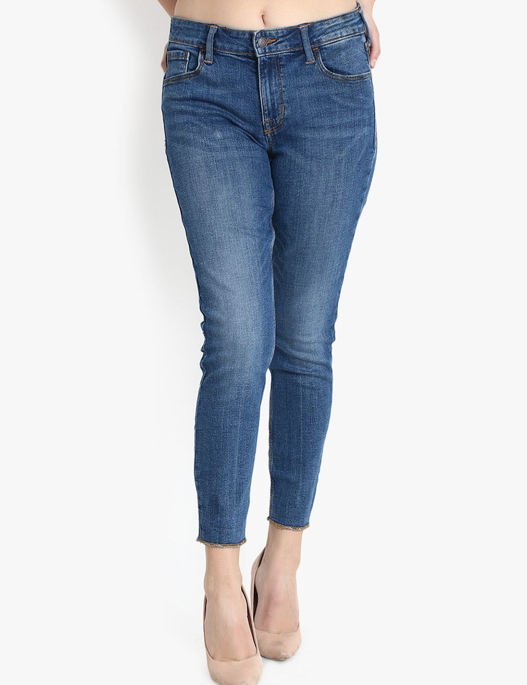 Kotty Women Blue Skinny Fit Mid-Rise Clean Look Jeans