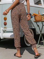 Kotty Women Animal Printed Relaxed Slim Fit High-Rise Easy Wash Trousers