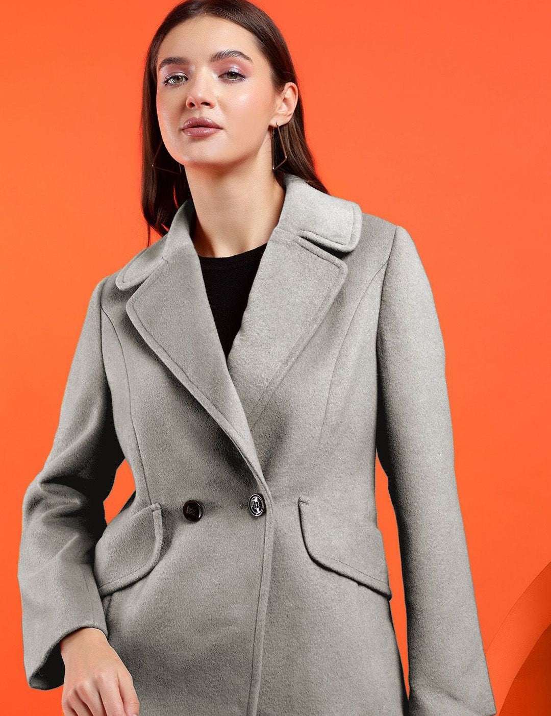 Kotty Women Notched Lapel Overcoat