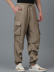 Kotty Men Relaxed Low-Rise Easy Wash Cargos Trousers