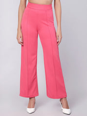 Kotty Women Relaxed Straight Fit High-Rise Easy Wash Trousers