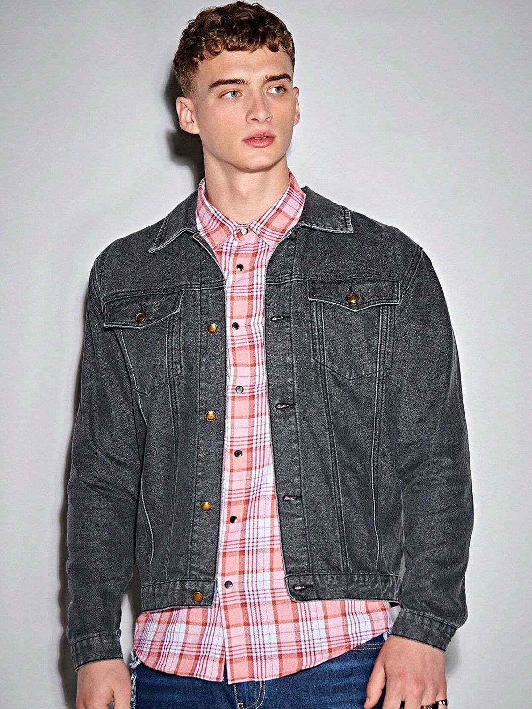Kotty Black Washed Long Sleeves Denim Jacket