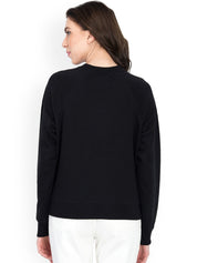 Kotty Women Black Printed Sweatshirt