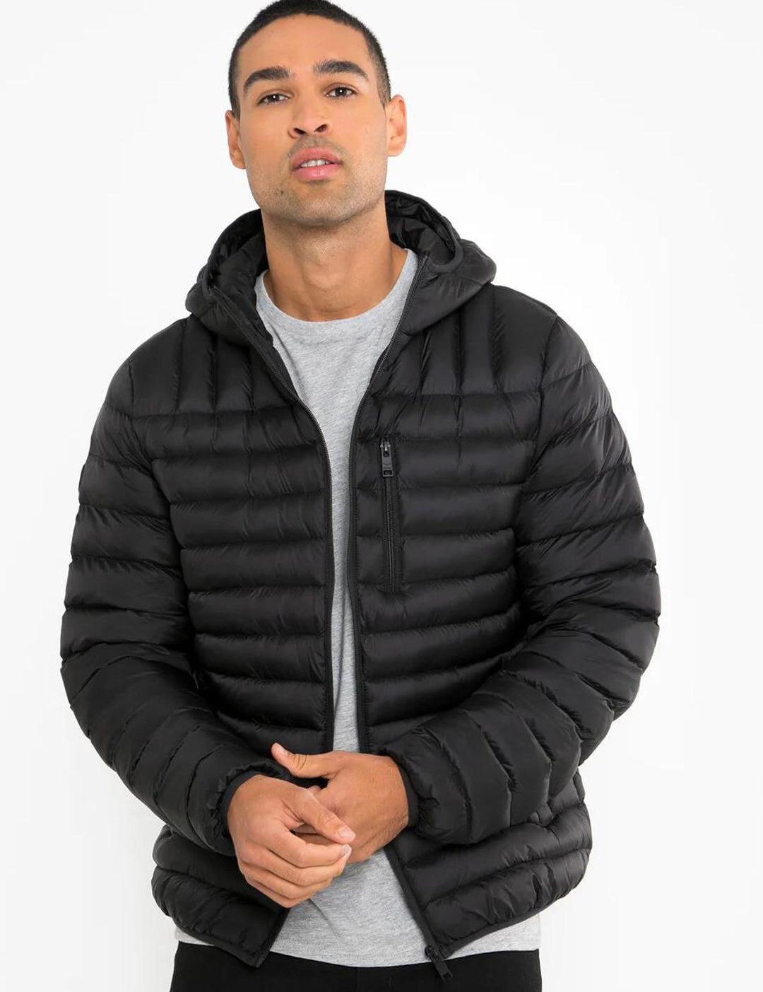 Kotty Black Hooded Puffer Jacket