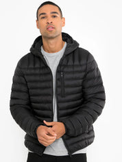 Kotty Black Hooded Puffer Jacket