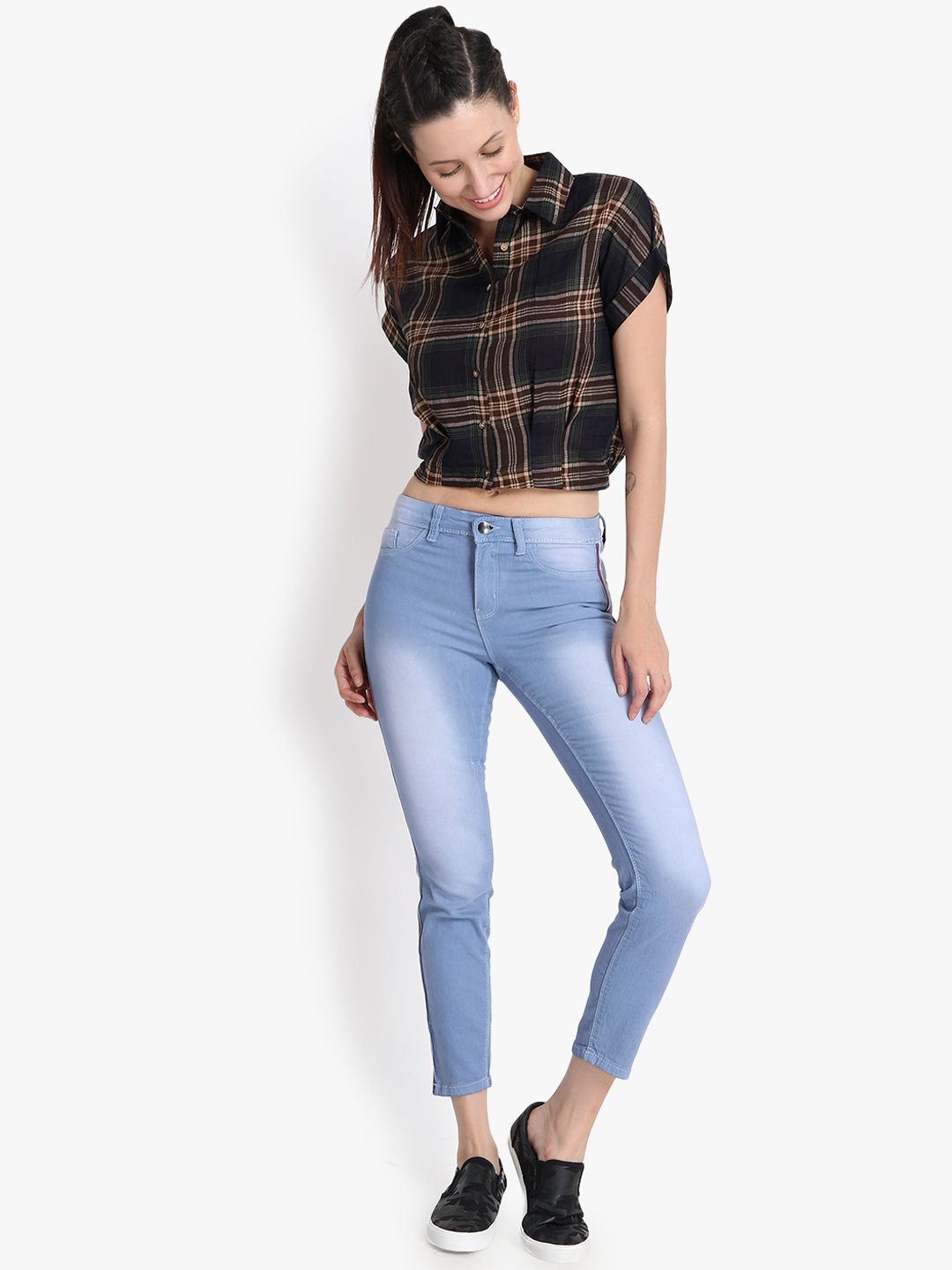 Kotty Women Blue Skinny Fit High-Rise Clean Look Stretchable Jeans