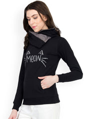 Kotty Women Black Printed Sweatshirt