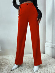 KOTTY BIZwear Women Relaxed Straight Fit High-Rise Easy Wash Parallel Trouser