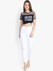 Kotty Women White Skinny Fit High-Rise Clean Look Jeans