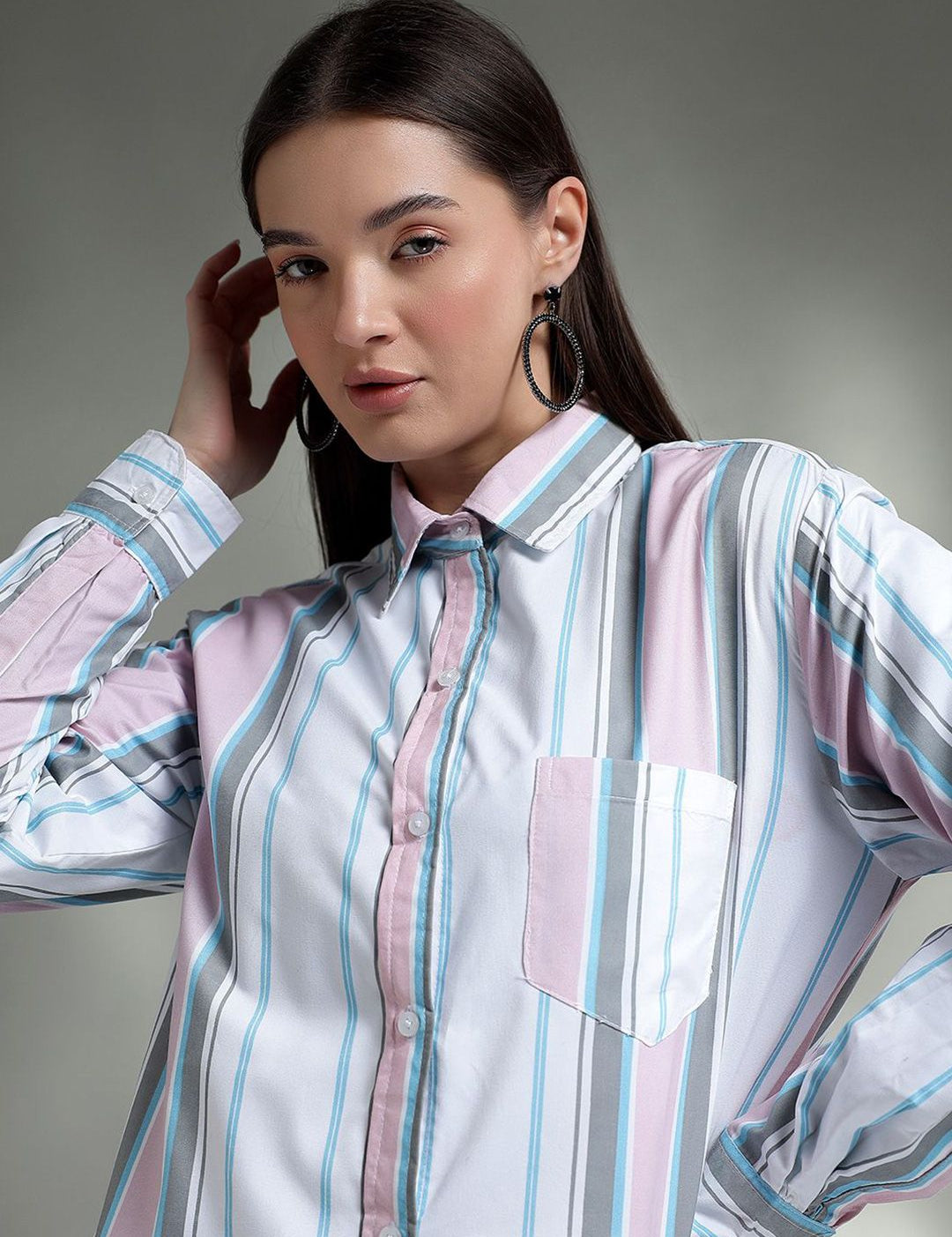 Kotty Women Spread Collar Graphic Printed Cotton Casual Shirt