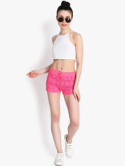 Kotty Women Pink Self Design Regular Fit Regular Shorts