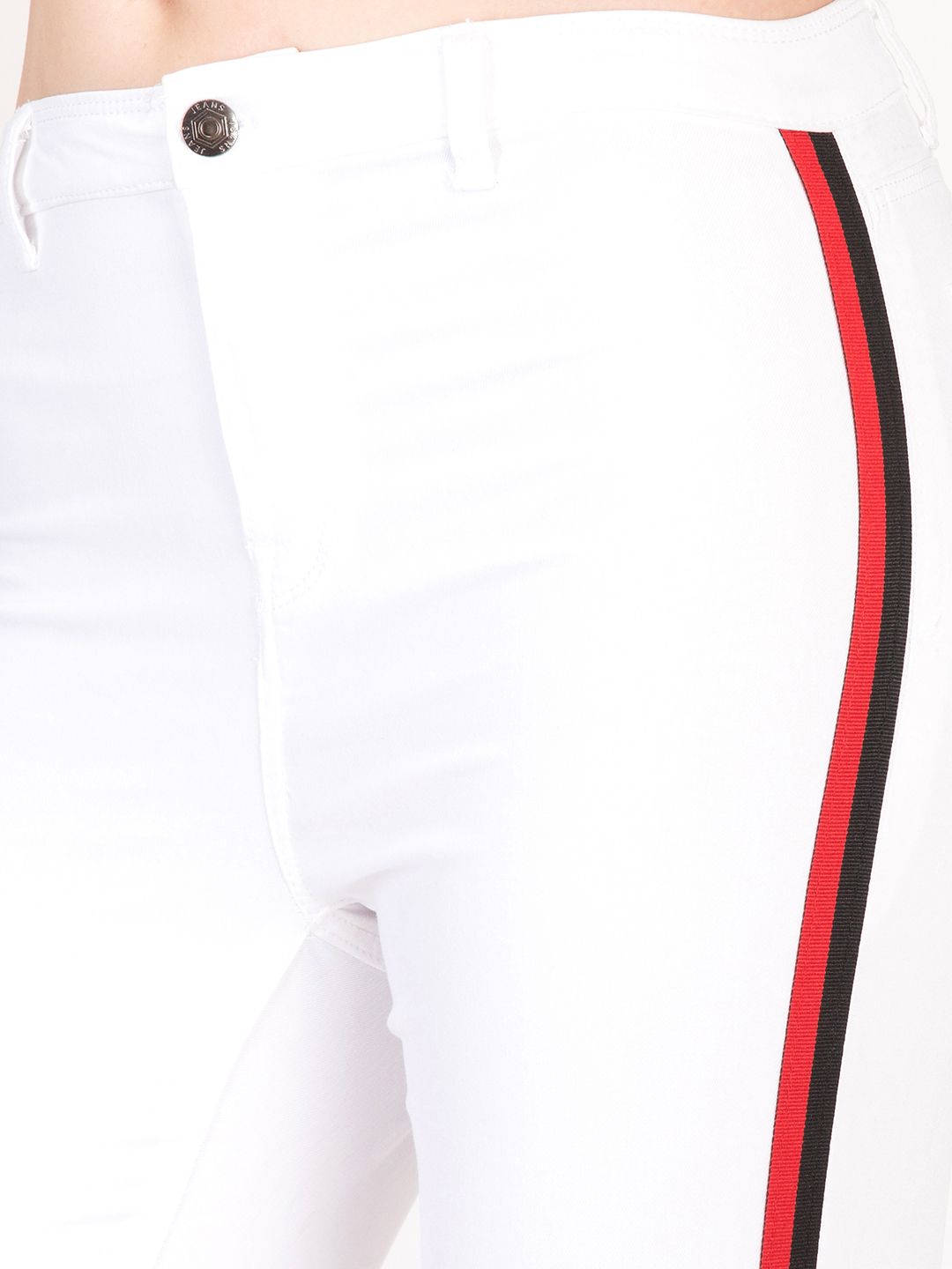 Kotty Women White Skinny Fit High-Rise Clean Look Stretchable Jeans