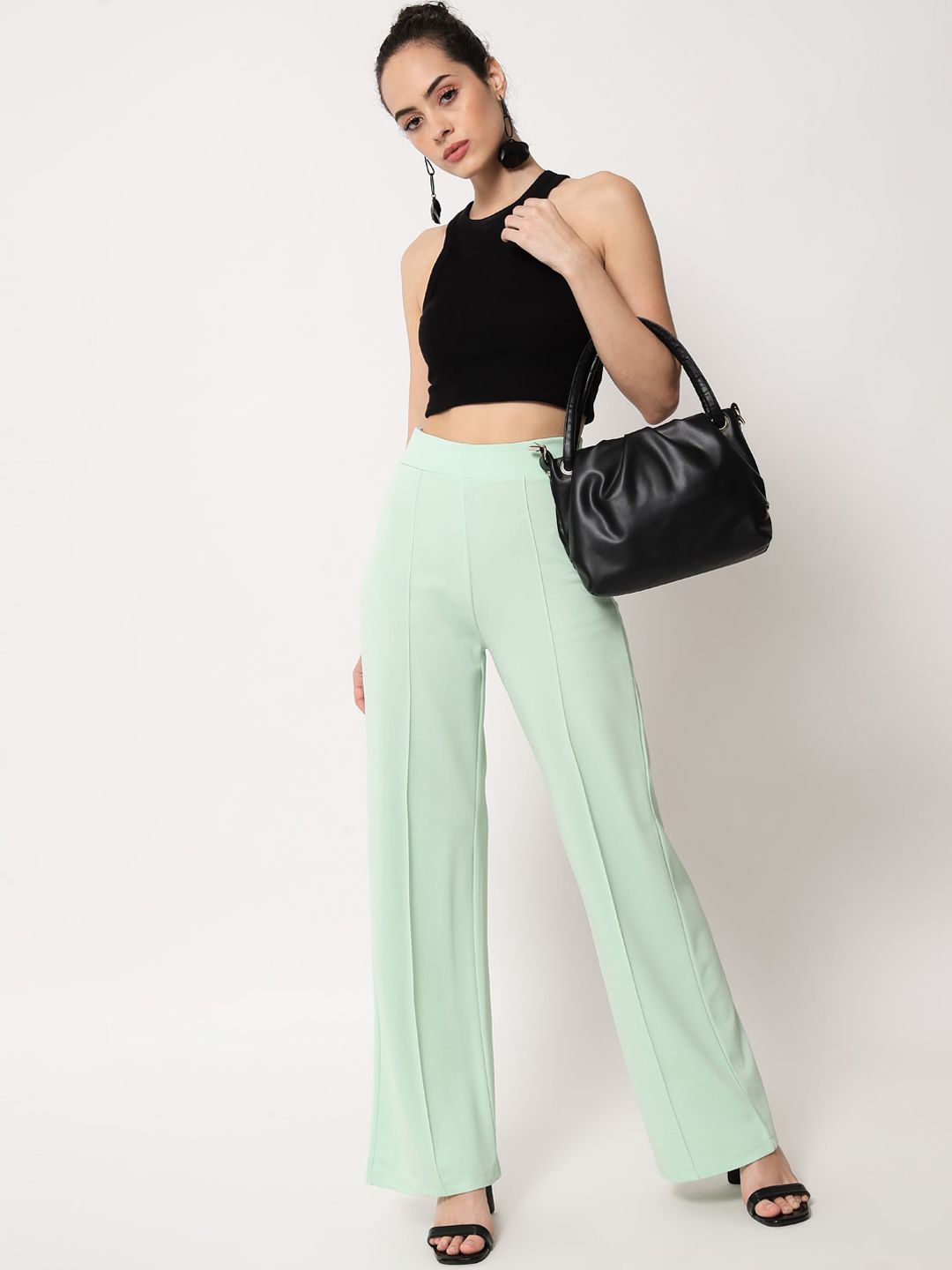 Kotty Women Pack Of 2 Relaxed Straight Leg High-Rise Easy Wash Trousers