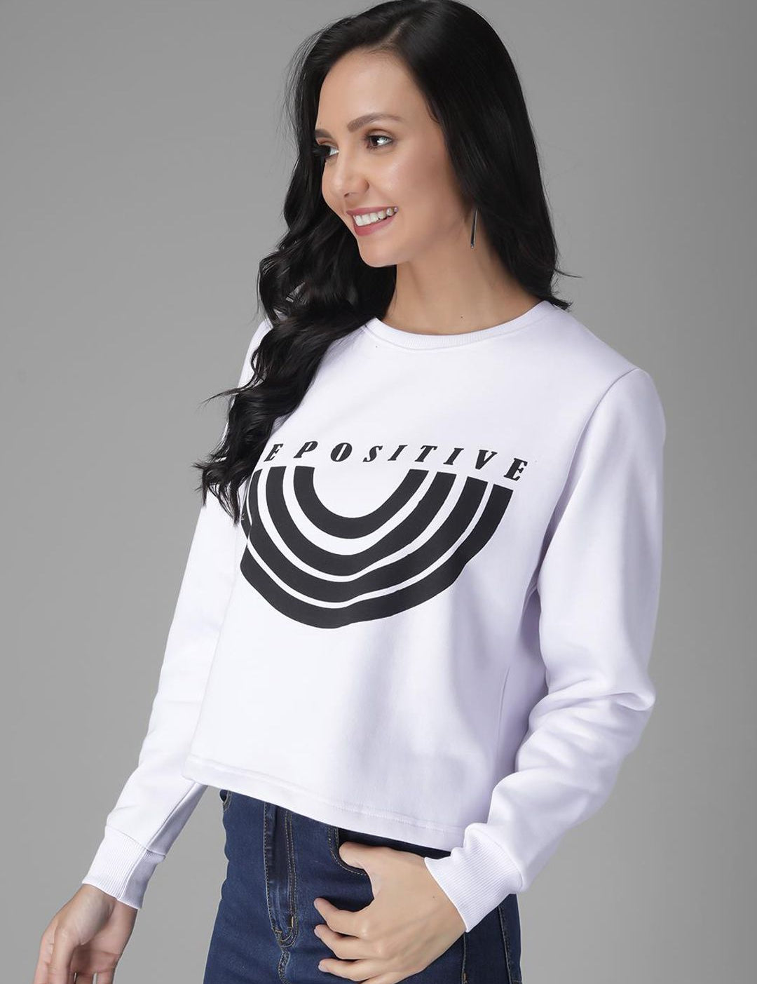 Kotty Women White Striped Sweatshirt