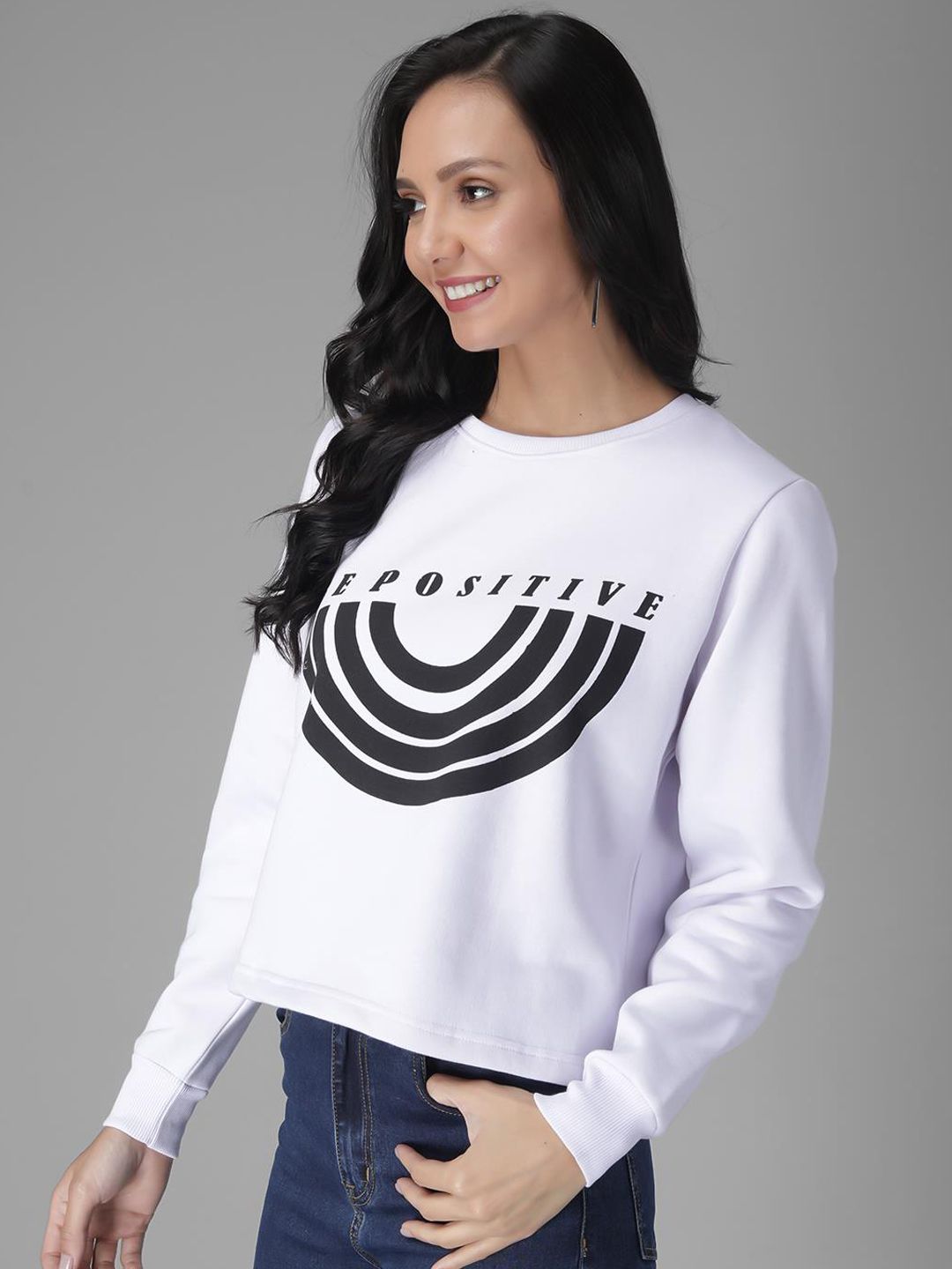 Kotty Women White Striped Sweatshirt