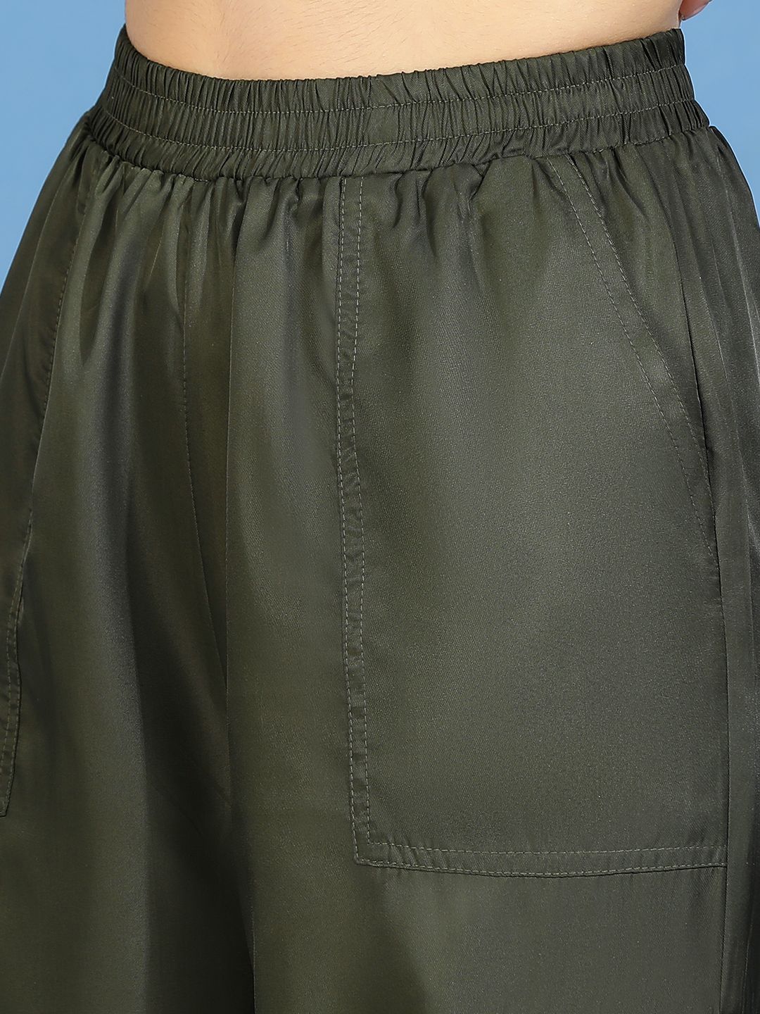 Kotty Women Relaxed High-Rise Easy Wash Cargos Trousers