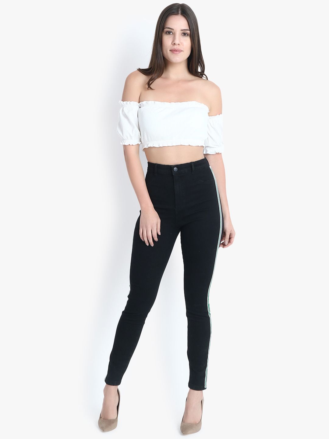 Kotty Women Black Skinny Fit High-Rise Clean Look Jeans