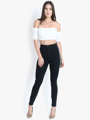 Kotty Women Black Skinny Fit High-Rise Clean Look Jeans