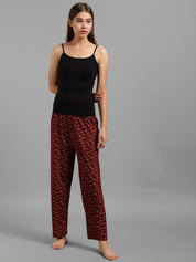 Kotty Women Maroon Printed Lounge Pants