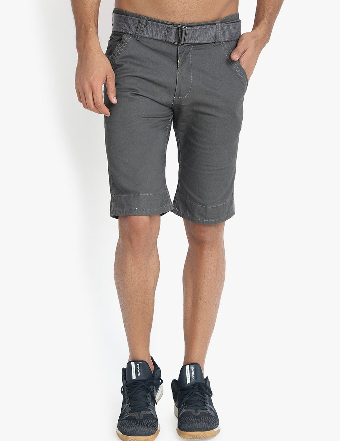 Kotty Men Grey Solid Regular Fit Regular Shorts