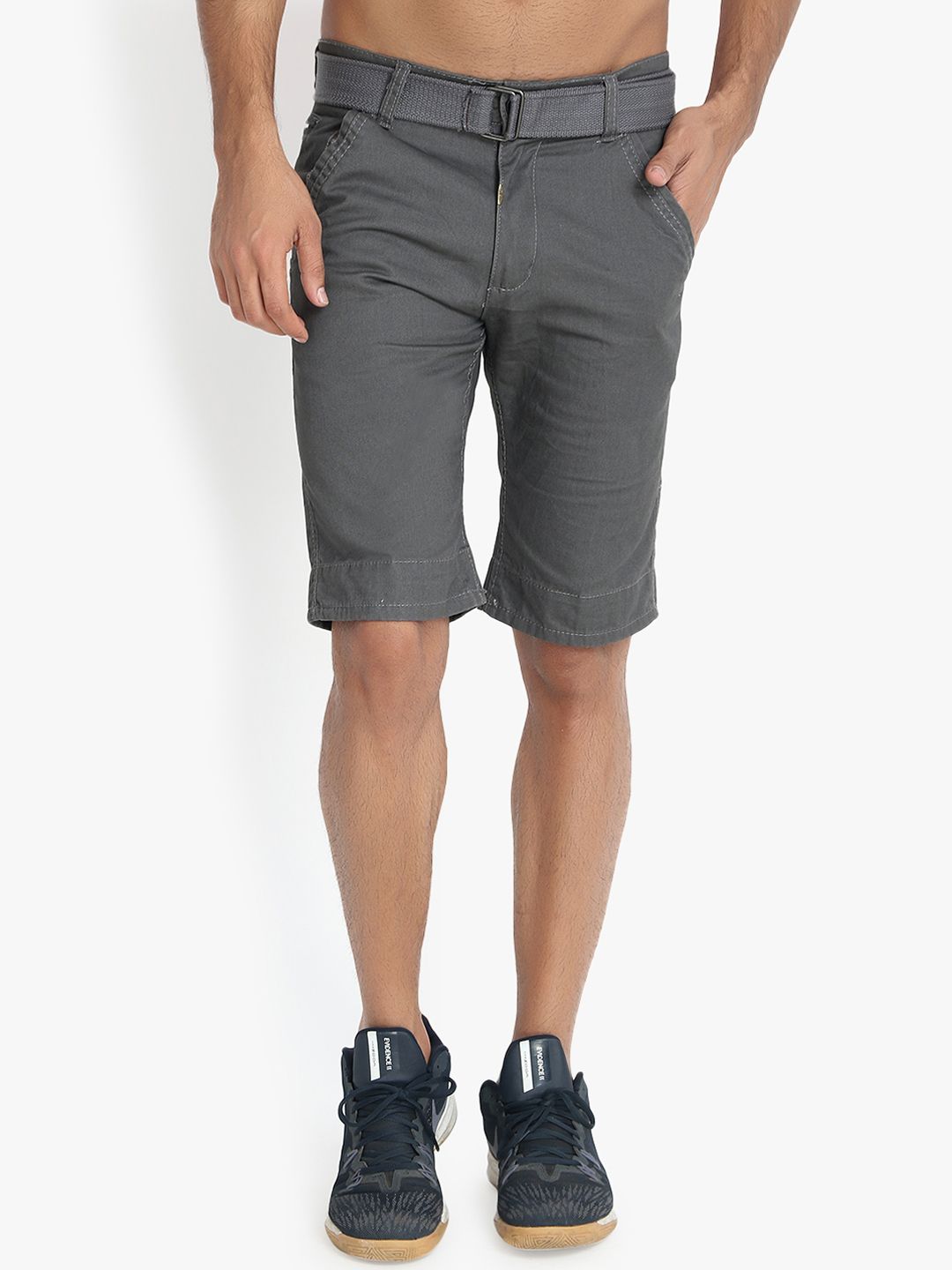 Kotty Men Grey Solid Regular Fit Regular Shorts