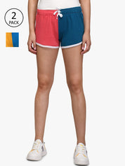 Kotty Women Pack Of 2 Colourblocked Lounge Shorts