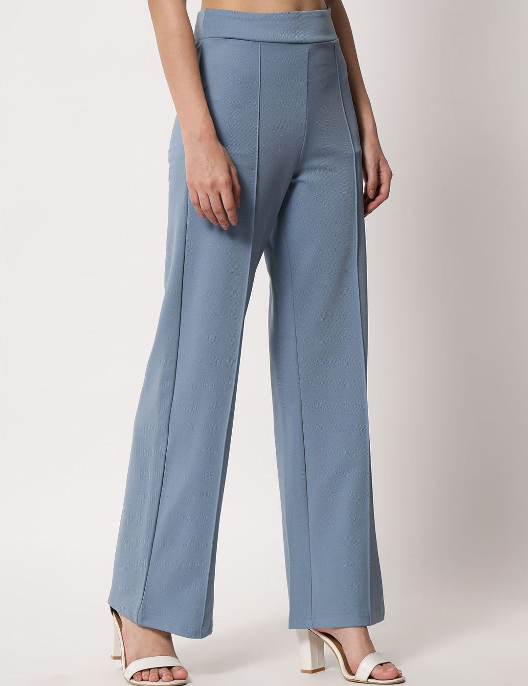 Kotty Women Straight Fit High-Rise Easy Wash Parallel Trousers