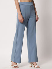 Kotty Women Straight Fit High-Rise Easy Wash Parallel Trousers