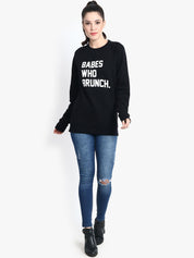 Kotty Women Black Printed Sweatshirt
