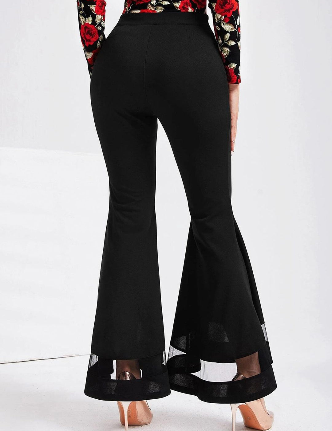 Kotty Women Relaxed Flared High-Rise Easy Wash Slip-On Bootcut Trousers