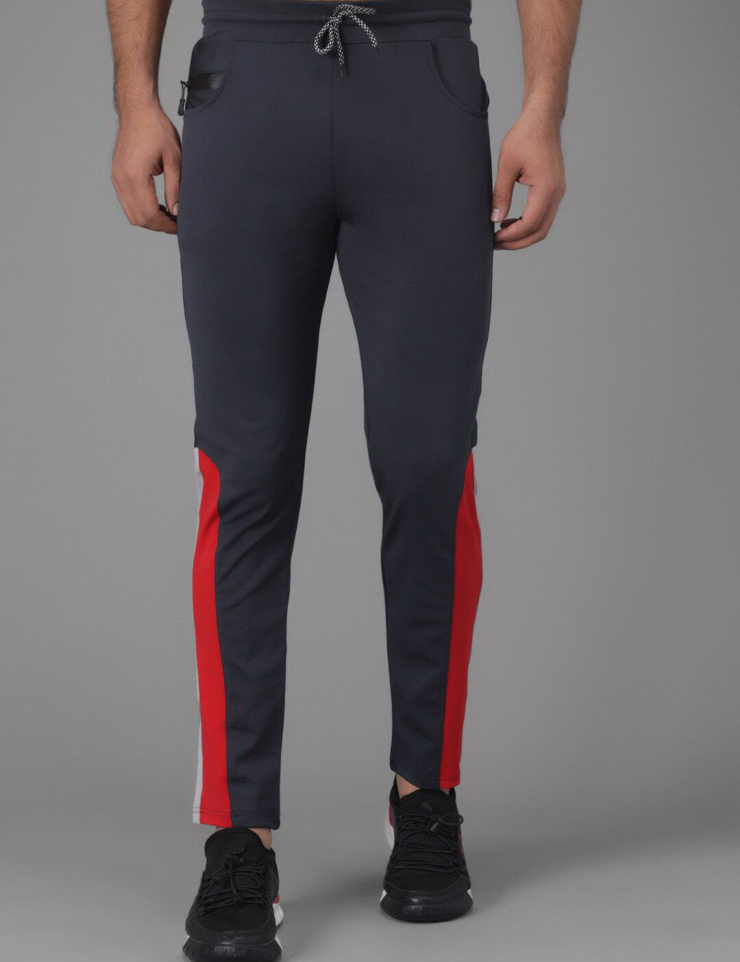 Kitty Men Navy Blue & Solid Straight-Fit Track Pants