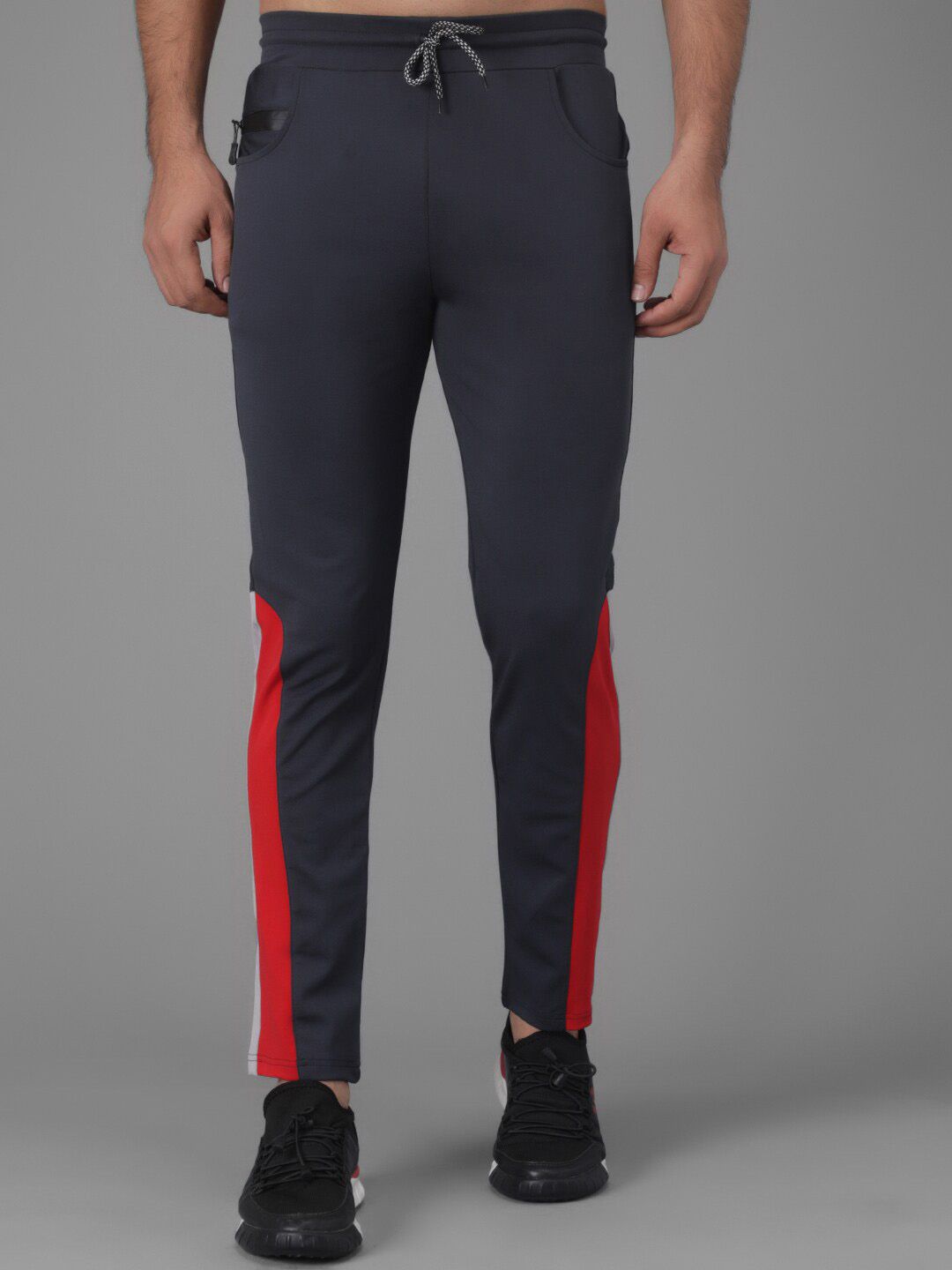Kitty Men Navy Blue & Solid Straight-Fit Track Pants
