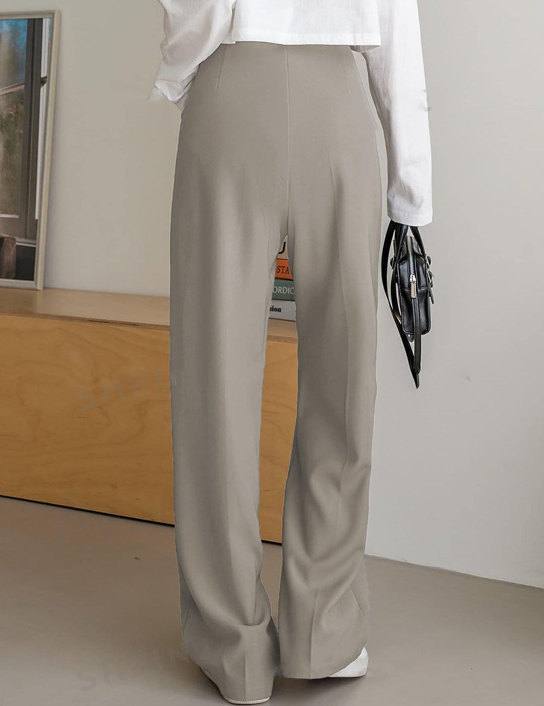 KOTTY BIZwear Women Straight Fit High-Rise Easy Wash Pleated Trousers