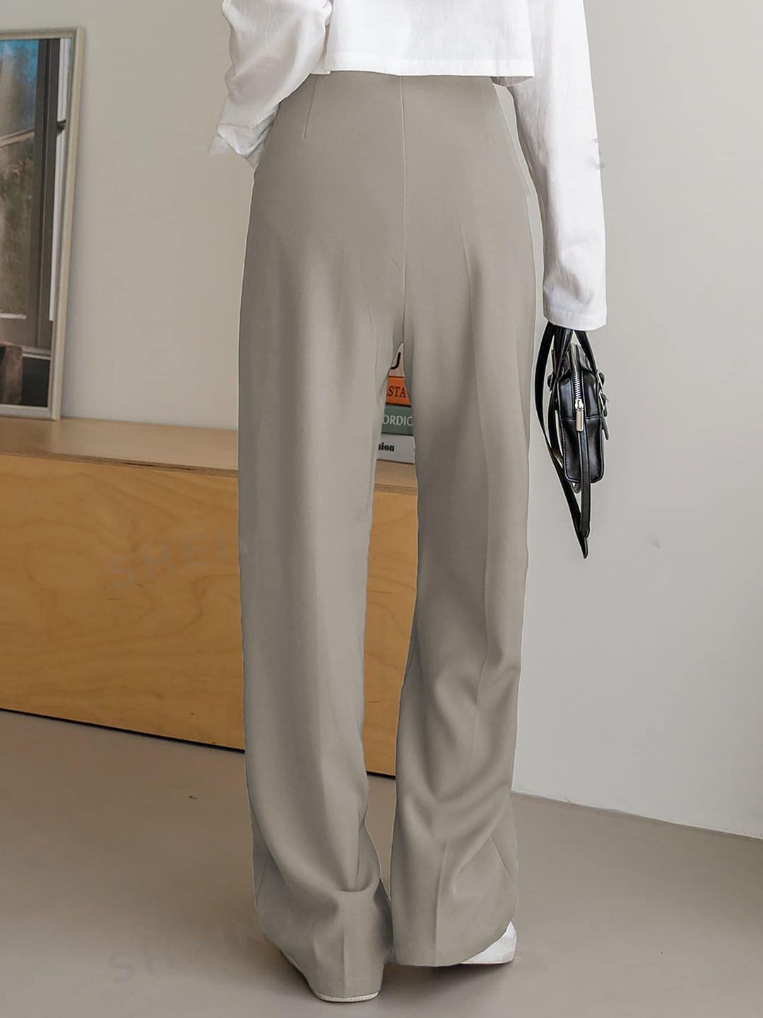 KOTTY BIZwear Women Straight Fit High-Rise Easy Wash Pleated Trousers