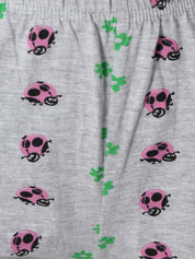 Kotty Women Grey & Pink Printed Lounge Shorts