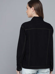 Kotty Women Black Lightweight Cotton Denim Jacket