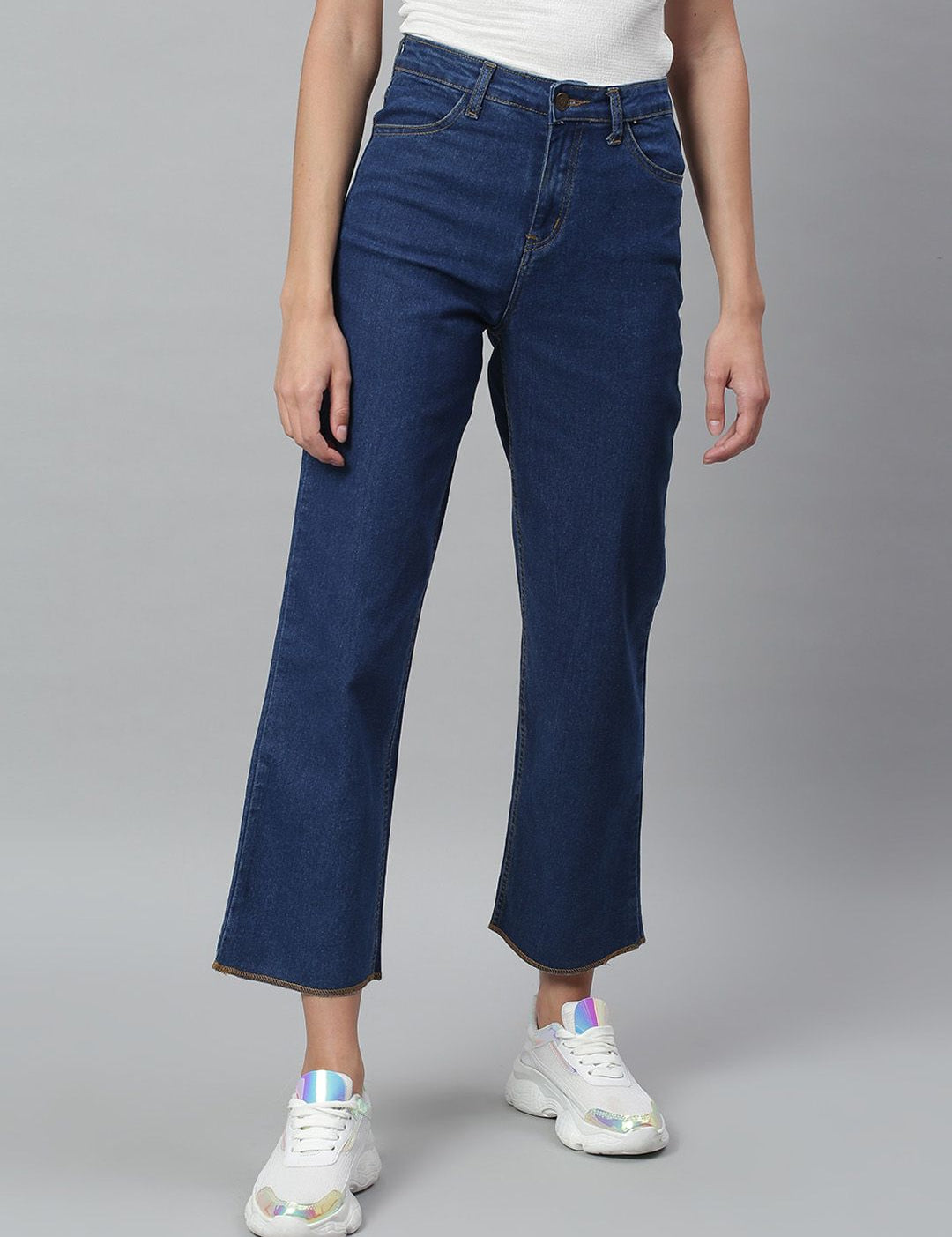 Kotty Women Blue Flared High-Rise Clean Look Jeans