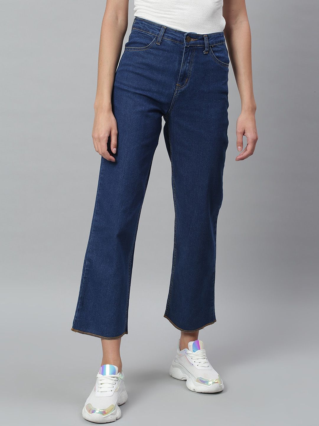 Kotty Women Blue Flared High-Rise Clean Look Jeans