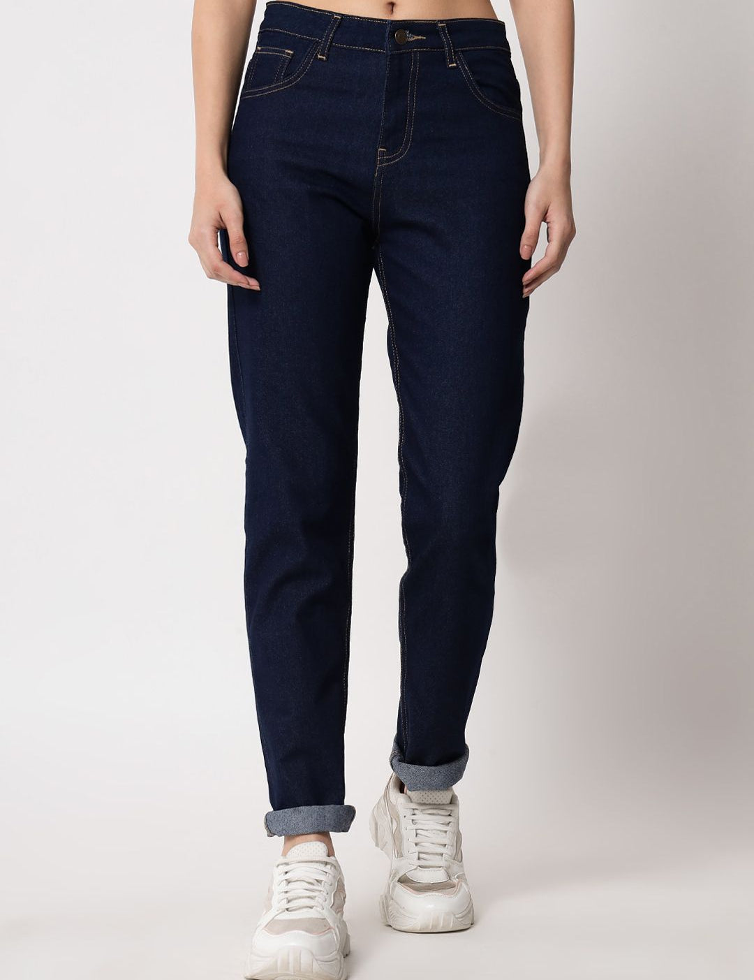 Kotty Women Blue Cotton Slim Fit Jeans