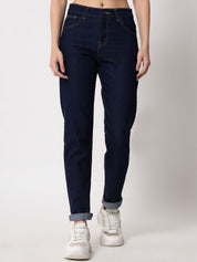 Kotty Women Blue Cotton Slim Fit Jeans