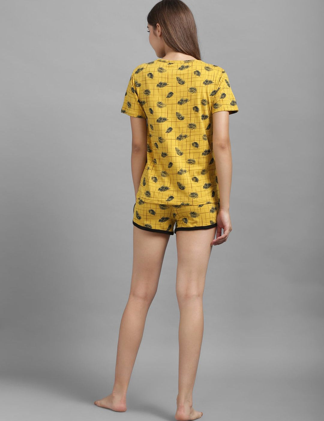 Kotty Women Yellow Printed Night suit