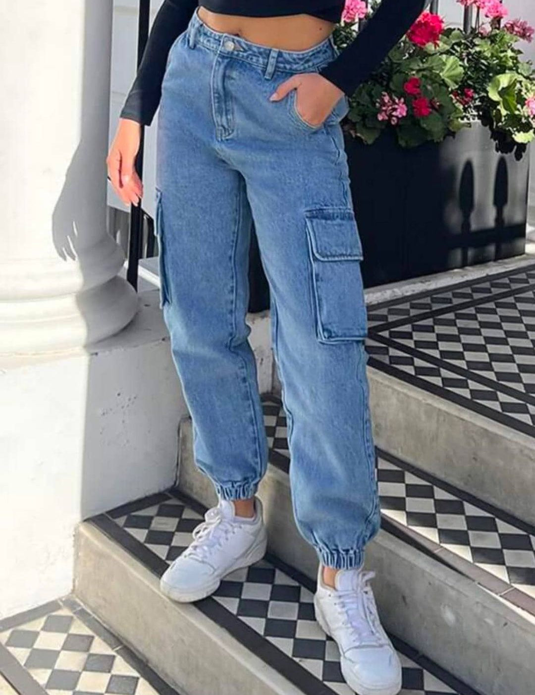 Kotty Women Blue Jean High-Rise Stretchable Jogger